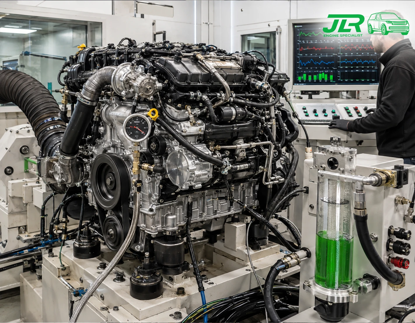 Same TDV6 engine after full reconditioning with cleaned block, new components and OEM-spec rebuild finish